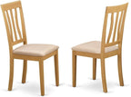 East West Furniture MZAN5-OAK-C 5 Piece Dinette Set for 4 Includes a Rectangle Dining Table with Dropleaf and 4 Linen Fabric Dining Room Chairs, 36x54 Inch, Oak