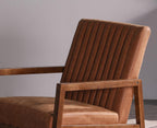 Leather Modern Rocking Chair Mid Century Armchair Upholstered Arm Chair with Padded Seat/Wood Frame, Comfy Rocker for Living Room/Bedroom, Retro Brown PU