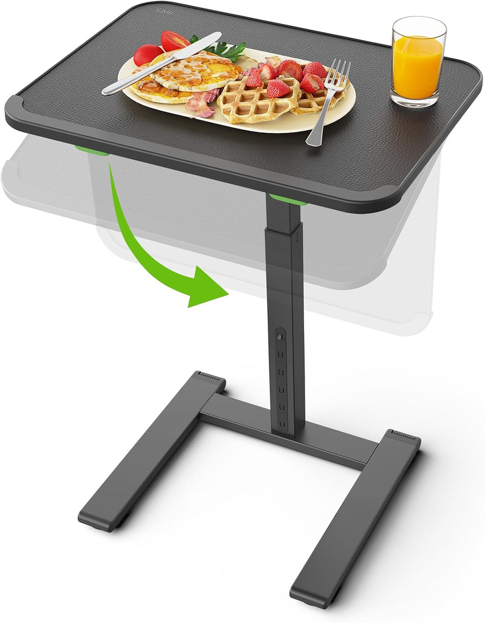 SAIJI Sturdy TV Tray Table with Wheels, Heavy Duty Metal TV Trays for Couch |...