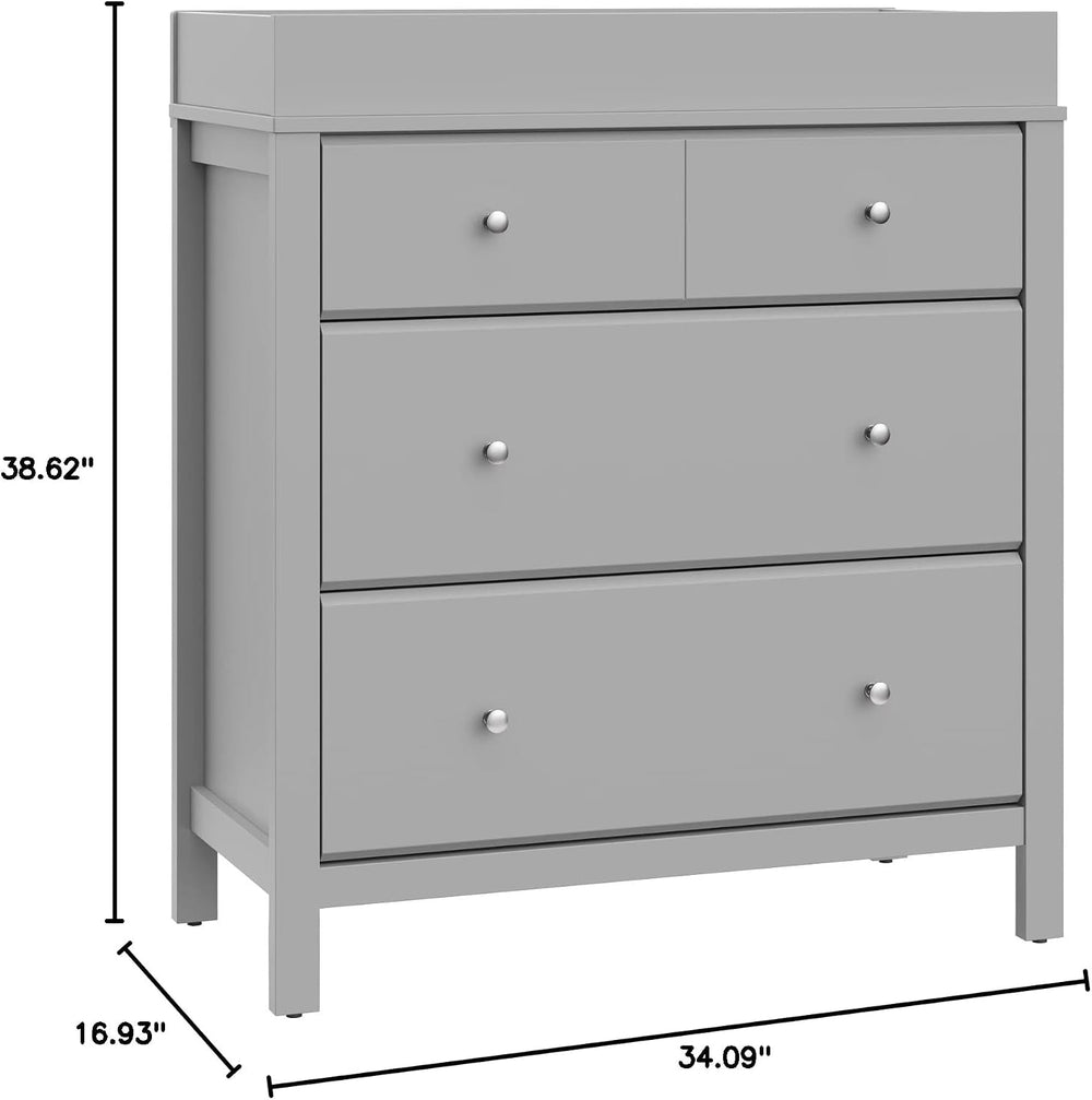 Storkcraft Horizon 3 Drawer Chest with Changing Topper, Pebble Gray