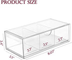 Hair Accessories Organizer for Girls, Clear Acrylic Hair Tie Organizer, or Headband, bows，Cute Small Stackable Storage Drawer Container Caddy Box for Bathroom Vanity Countertop