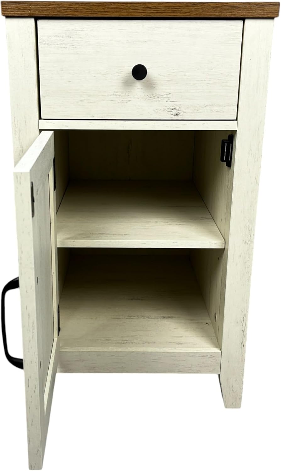 Farmhouse End Table Bedside Table with Charging Station,Night Stand with Barn...