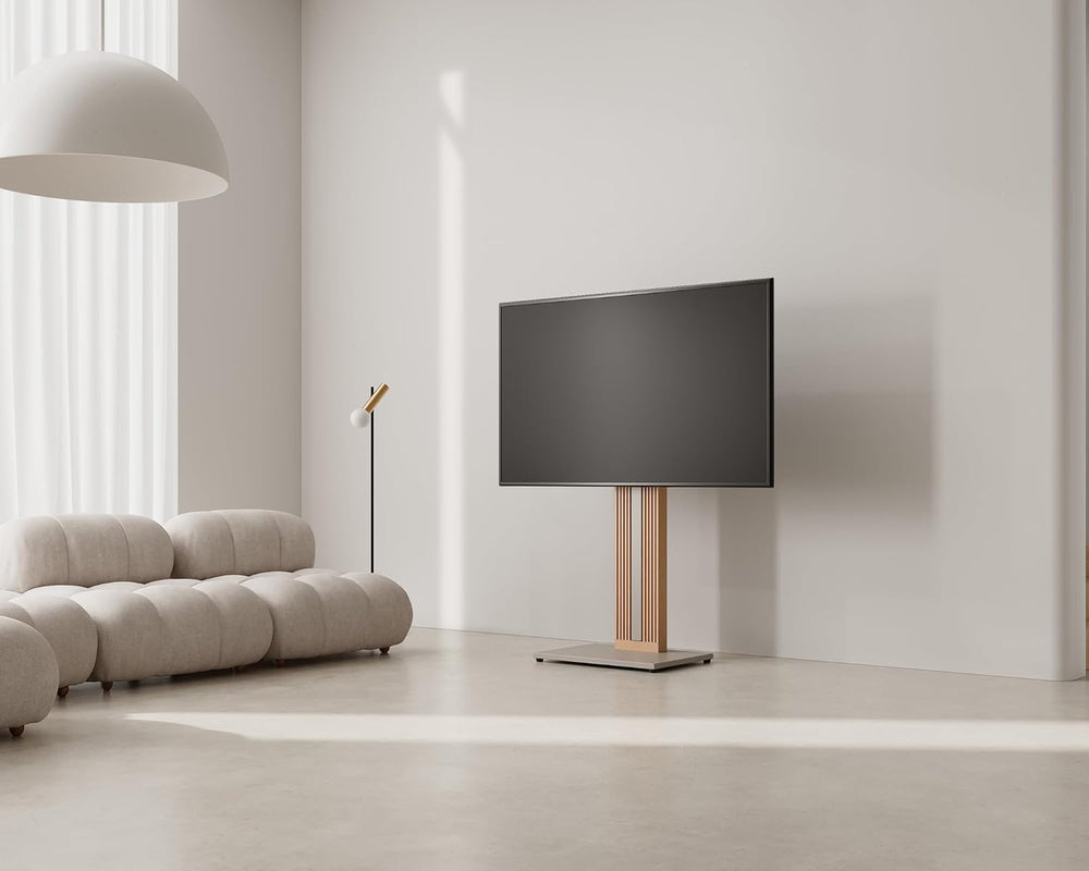 FITUEYES Floor TV Stand for 32-65" TV with Hidden Back Storage,Morandi G...