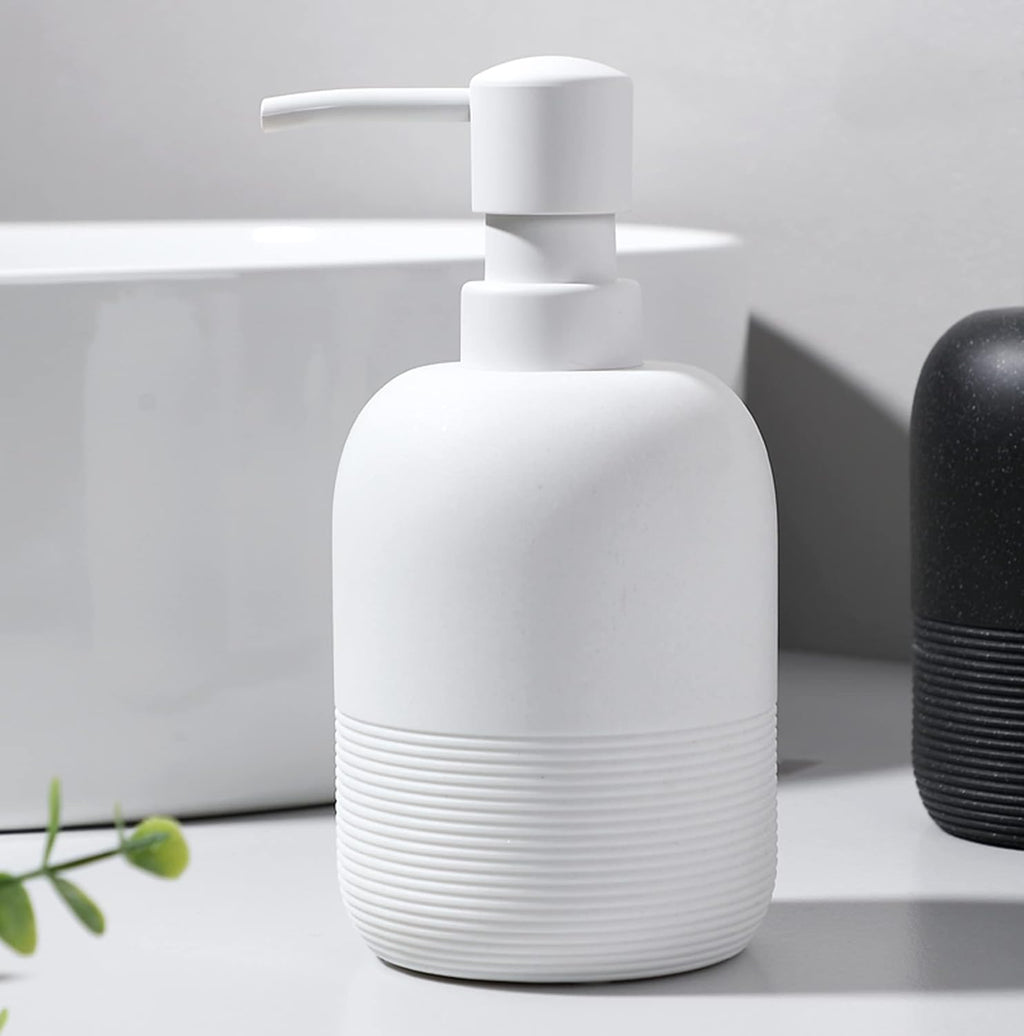 White Soap Lotion Dispenser with A Spare Pump,Liquid Hand Soap Dispenser Sets for Bathroom Countertop,2pcs/Set Soap Dispenser for Kitchen