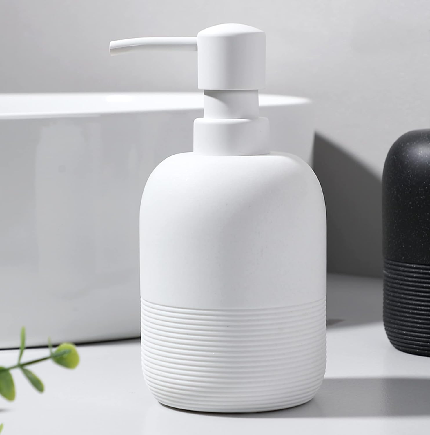 White Soap Lotion Dispenser with A Spare Pump,Liquid Hand Soap Dispenser Sets for Bathroom Countertop,2pcs/Set Soap Dispenser for Kitchen