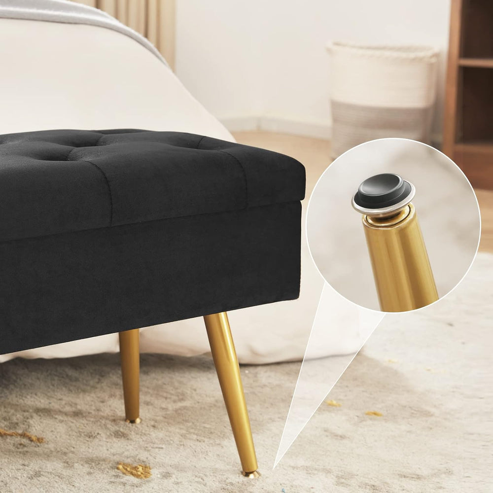 Gitrah Storage Bench Entryway Bench End of Bed Bench Ottoman Upholstered Velv...