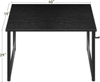 ODK 40 Inches Small Computer Desk, Home Office Desk for Small Spaces, Writing Desk with Headphone Hooks, Black