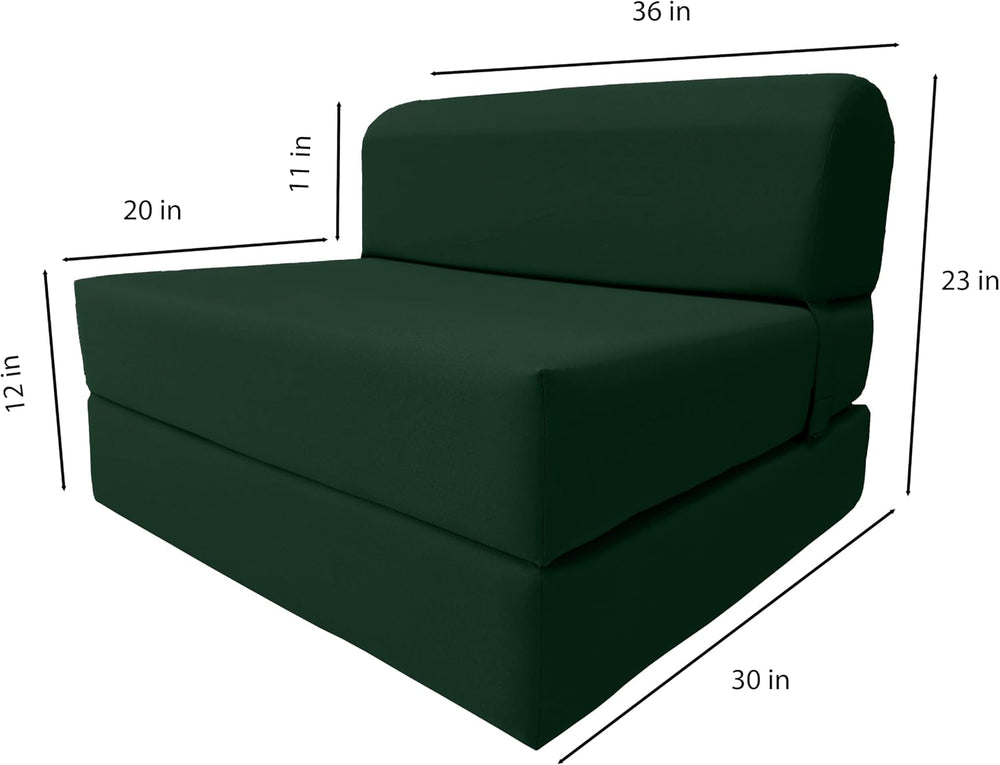 D&D Futon Furniture Sleeper Chair Folding Foam Bed, Portable Studio Guest...