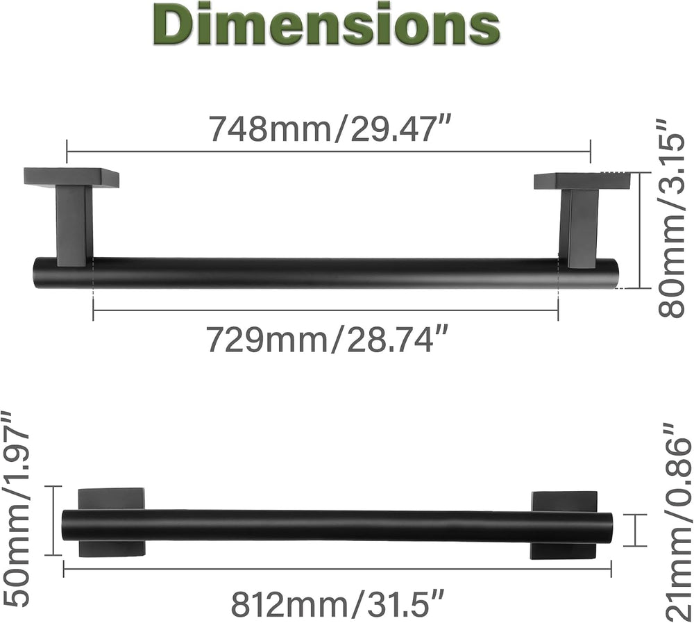 Alise 32 Inch Towel Bar for Bathroom Lavatory Wall Mounted,Matte Black