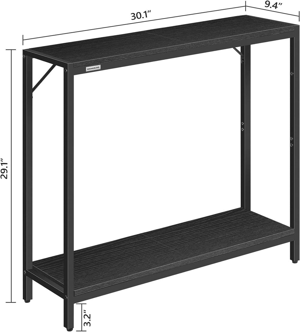 MAHANCRIS 30" Narrow Console Table, 2-Tier Small Entryway Table with She...