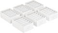 SONGMICS Set of 6 Large Size Wardrobe Clothes Organizers, 6-Compartment Foldable Drawer Organizers with Handles, 16.5 x 11.8 x 6.7 Inches, for Pants, Sweaters, Jeans, Cloud White URUS009W03