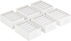 SONGMICS Set of 6 Large Size Wardrobe Clothes Organizers, 6-Compartment Foldable Drawer Organizers with Handles, 16.5 x 11.8 x 6.7 Inches, for Pants, Sweaters, Jeans, Cloud White URUS009W03