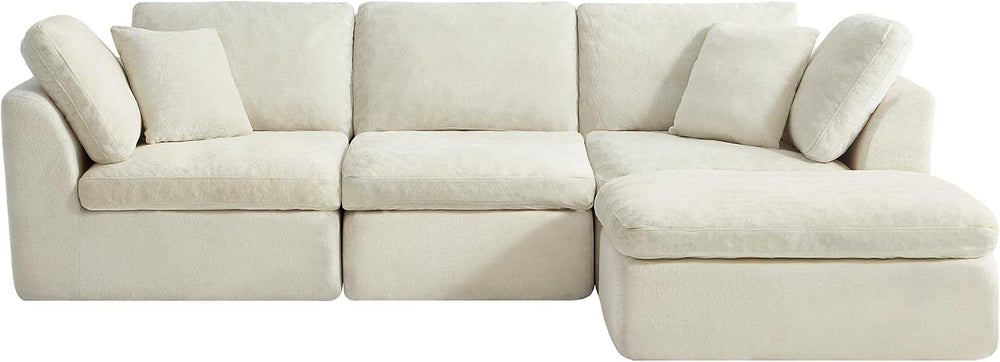 CHITA 108" Cloud Sectional Couches for Living Room, L-Shape Sofa with Ot...