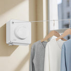 Yejay Retractable Clothesline Indoor, Non-Sagging Clothes Line Retracting Outdoors,Wall Mounted Heavy Duty Clothes Drying Line, Space-Saving Laundry Line for Balcony, Bathroom - 15.7Ft (White)