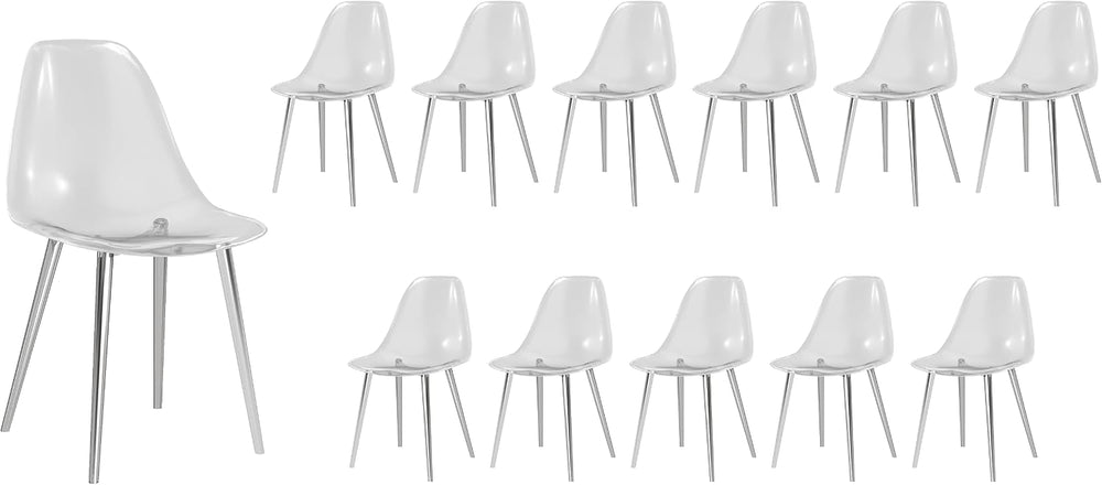 Baysitone Clear Dining Chairs Set of 12, Modern Kitchen Chairs with Transpare...