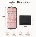 Double Sided Hanging Jewelry Organizer for Closet Door, Black,Travel Closet | hanging jewelry organizer keeps earrings, rings, necklaces, and bracelets visible in a closet or travel bag