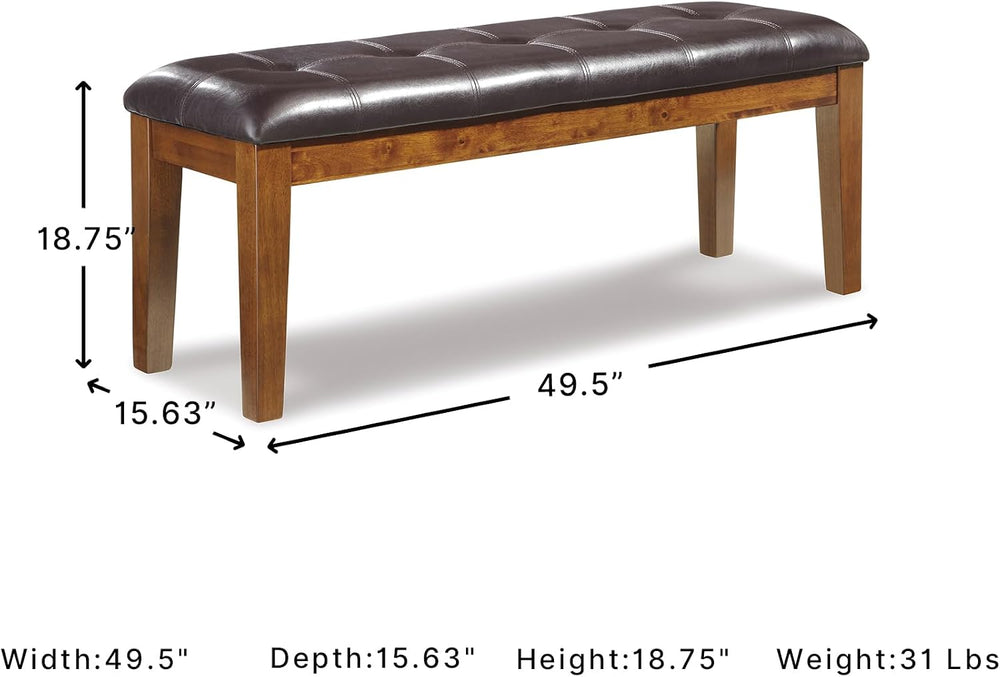 Signature Design by Ashley Ralene Tufted Upholstered Dining Room Bench, Mediu...