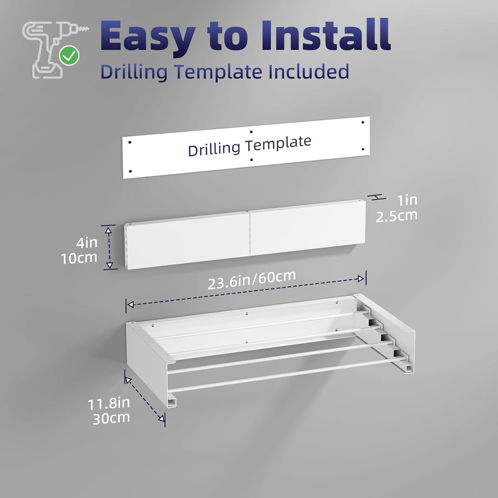 Wall Mounted Drying Rack for Small Space, 23.6" Foldable Collapsible Lau...