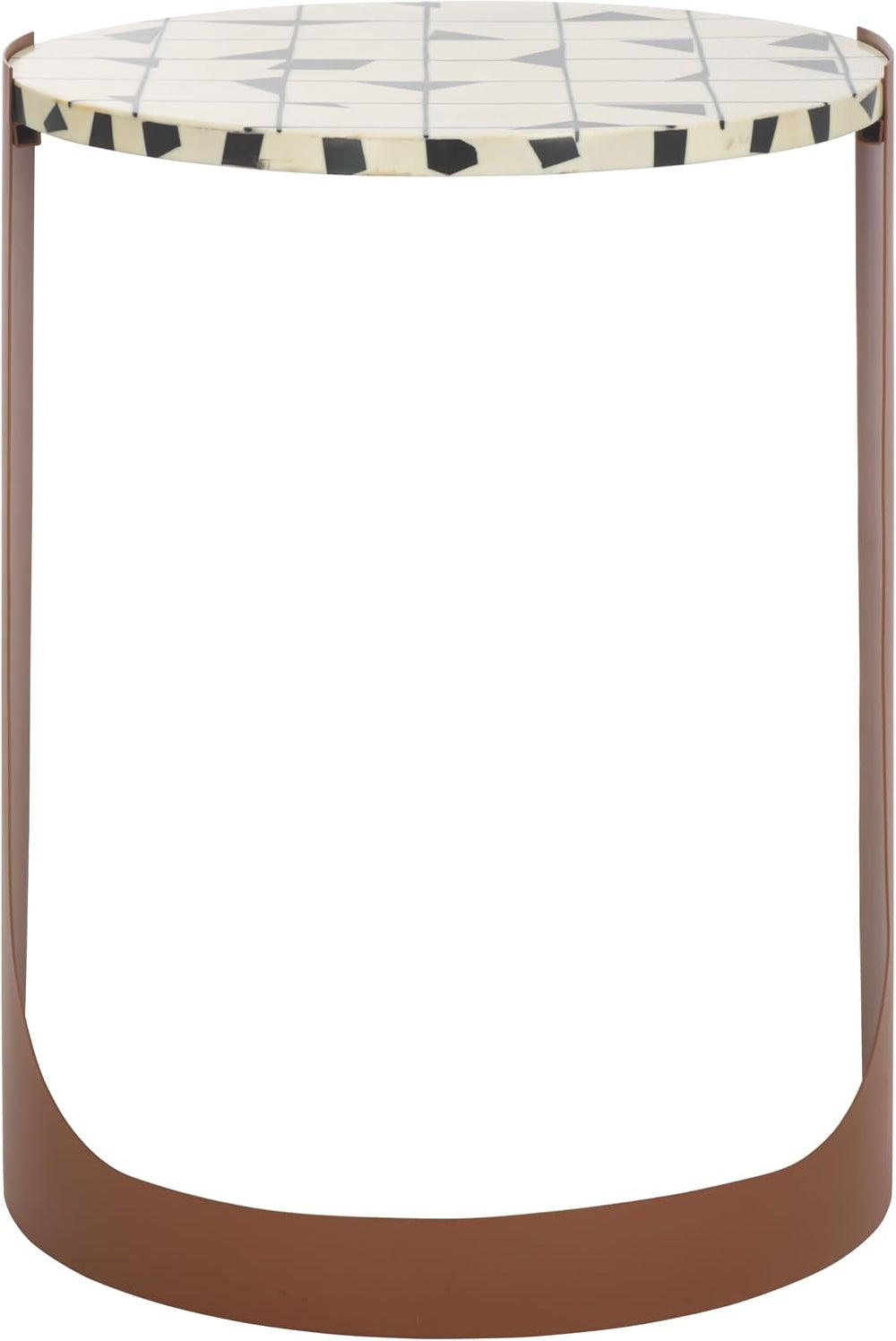 SAFAVIEH Couture Collection - Tomlinson Brown & White Metal Accent Table,...