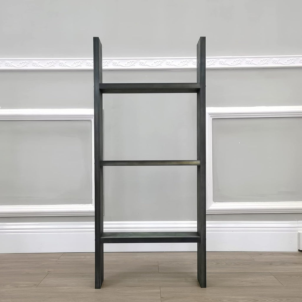 FixtureDisplays® 3-Foot Rustic Farmhouse Blanket Ladder, Wall-Leaning Decorative Wood Ladder, Ladder-Style Pine Wood Blanket Rack Easy Assembly Required 16" Wide 10102-3-NF