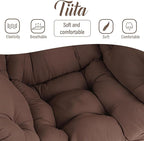 Tiita Lazy Chair, Modern Large Accent Lounge Armchair, Comfy Leisure Sofa Reading Chair with Footrest for Bedroom, Living Room, Dorm Rooms, Garden and Courtyard, Brown