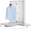 Ivation Wall-Mounted Swivel Ironing Board Cabinet, Foldable Ironing Storage Station for Home, Apartment, Easy-Release Lever, Garment Hooks, White