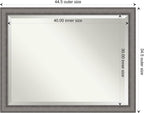 Amanti Art Grey Wall Mirror 35x45 Burnished Concrete Rectangle Bathroom Mirror for Wall Decor Living Room, X-Large Modern Contemporary Wood Frame, Hangs Horizonally and Vertically, Bathroom Decor