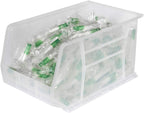 Akro-Mils 30260 AkroBins Plastic Storage Bins, Space-Saving Stackable Bins for Garage, Pantry, Craft Organization, 18" x 11" x 10", Clear, 6-Pack