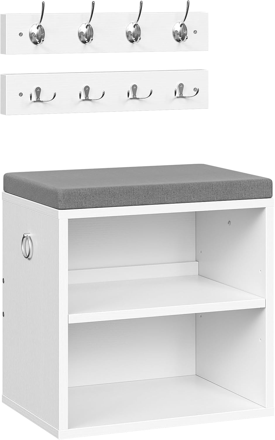HOOBRO Shoe Storage Bench with Cushion, Entryway Bench with Coat Rack Set, Sm...