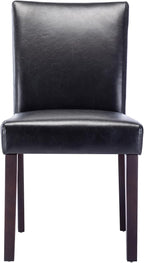 Watson & Whitely Upholstered Dining Chairs Set of 4, Faux Leather Armless Dining Room Chairs with Solid Wood Legs & Back Side Chair for Kitchen, Living Room, Restaurant, Black
