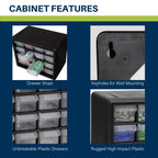 Akro-Mils 16-Drawer Plastic Drawer Storage Cabinet for Garage Organization, Beads, Makeup Organizer, Building Bricks Storage, Teacher Toolbox, 10-1/2-Inch W x 6-1/2-Inch D x 8-1/2-Inch H, 10116 White