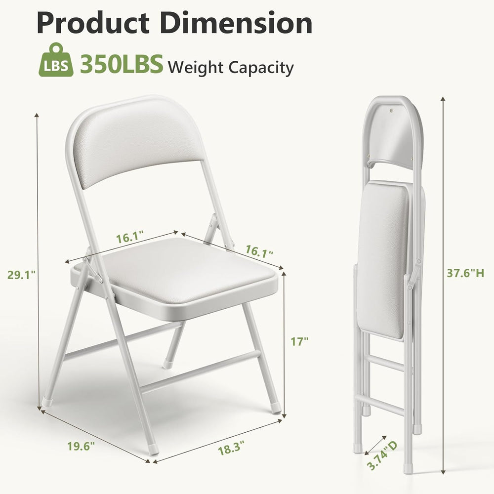 Folding Dining Table Set for 6, 6FT Foldable Plastic Table with Carrying Hand...