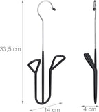 Relaxdays Shoe Hook, Set of 3, Holder with Non-Slip Rubber Coating, Different Types, H x W x D 33.5 x 14 x 4 cm Black, Iron, PVC