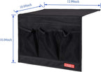 Bedside Storage Organizer - Table Cabinet Organizer Caddy for Remotes, Phone, Glasses (Classic 4 Pockets - Black)