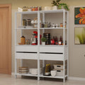 Madesa Kitchen Pantry Storage Rack with 4 Drawers and 6 Open Shelves 55" L Multiuse Modular Cabinet for Kitchen Organization - White