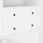 75in Tall Kitchen Pantry Cabinets with Drawers, Large Pantry Storage Cabinet with Adjustable Shelves & Doors, Freestanding Pantry Cabinet Cupboard for Dining Room Living Room (White, 75in)