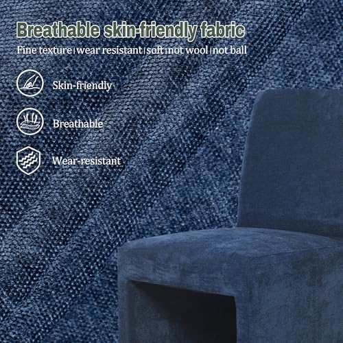 RNKSFX Blue Upholstered Dining Chairs Set of 2, Kitchen & Dining Room Cha...