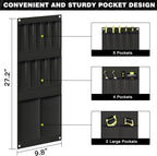 Large Power Tool Organizer Cart with Charging Station 8 Drill Holder Garage Storage Standing Heavy Duty and Stability Storage Rack Utility Tool Shelf (Black)
