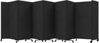 Versare Room Divider 360 Portable Wall Partition | Folding Panels | Large Freestanding Divider | Locking Wheels | Temporary Room Separator