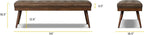 POLY & BARK Napa Luca Leather Bench in Cocoa Brown