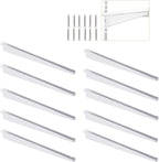 10 Pack 15‑Inch Adjustable Wire Shelf Brackets – Heavy‑Duty Double‑Track Closet & Wall Shelving System Supports（White）