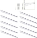 10 Pack 7‑Inch Adjustable Wire Shelf Brackets – Heavy‑Duty Double‑Track Closet & Wall Shelving System Supports（White）