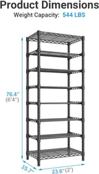 VIPEK S1 8Tier Shoe Rack, Metal Durable Heavy Duty Shoe Organizer, Black | Large Capacity Up to 24 Pairs, Adjustable & Detachable Shoe Shelves for Entryway/Bedroom/Closet, Holds Up to 544 lbs
