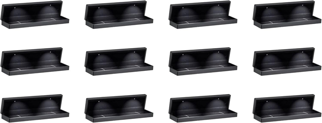 Allure - Bulk Case Of 12 - Luxury Bracelet Box With LED Light, Elegant Diamond Bracelet Case, For Unique Proposal Or Wedding, Long Rectanglar Black Velvet Interior Jewelry Display Gift Box.