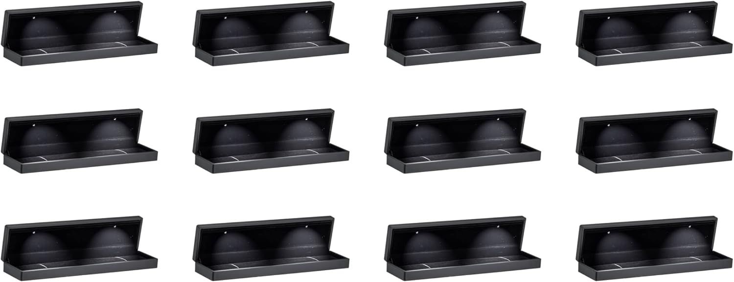 Allure - Bulk Case Of 12 - Luxury Bracelet Box With LED Light, Elegant Diamond Bracelet Case, For Unique Proposal Or Wedding, Long Rectanglar Black Velvet Interior Jewelry Display Gift Box.