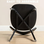 100% Solid Wood Dining Chairs,Mid Century Modern Dining Chairs with Rounded Backrest,Kitchen,Dining Room Chairs Set of 1/2/4 (2, Black Color)