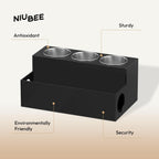 NIUBEE Hair Tool Organizer, Black Acrylic Hair Dryer and Styling Holder, Bathroom Countertop Blow Dryer Holder, Vanity Caddy Storage Stand for Accessories, Makeup, Toiletries