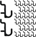 30 Pcs Black Pegboard Hooks, 1/4" Plastic Pegboard Hooks J Hooks Wall Display Assortment Peg Board Hooks for Hanging Tools Jewelry Necklaces Keys Organizer