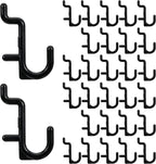 30 Pcs Black Pegboard Hooks, 1/4" Plastic Pegboard Hooks J Hooks Wall Display Assortment Peg Board Hooks for Hanging Tools Jewelry Necklaces Keys Organizer