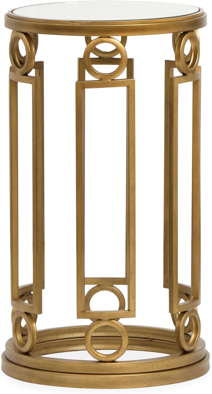 Magnussen Home Lorena Burnished Brass Round Accent Table